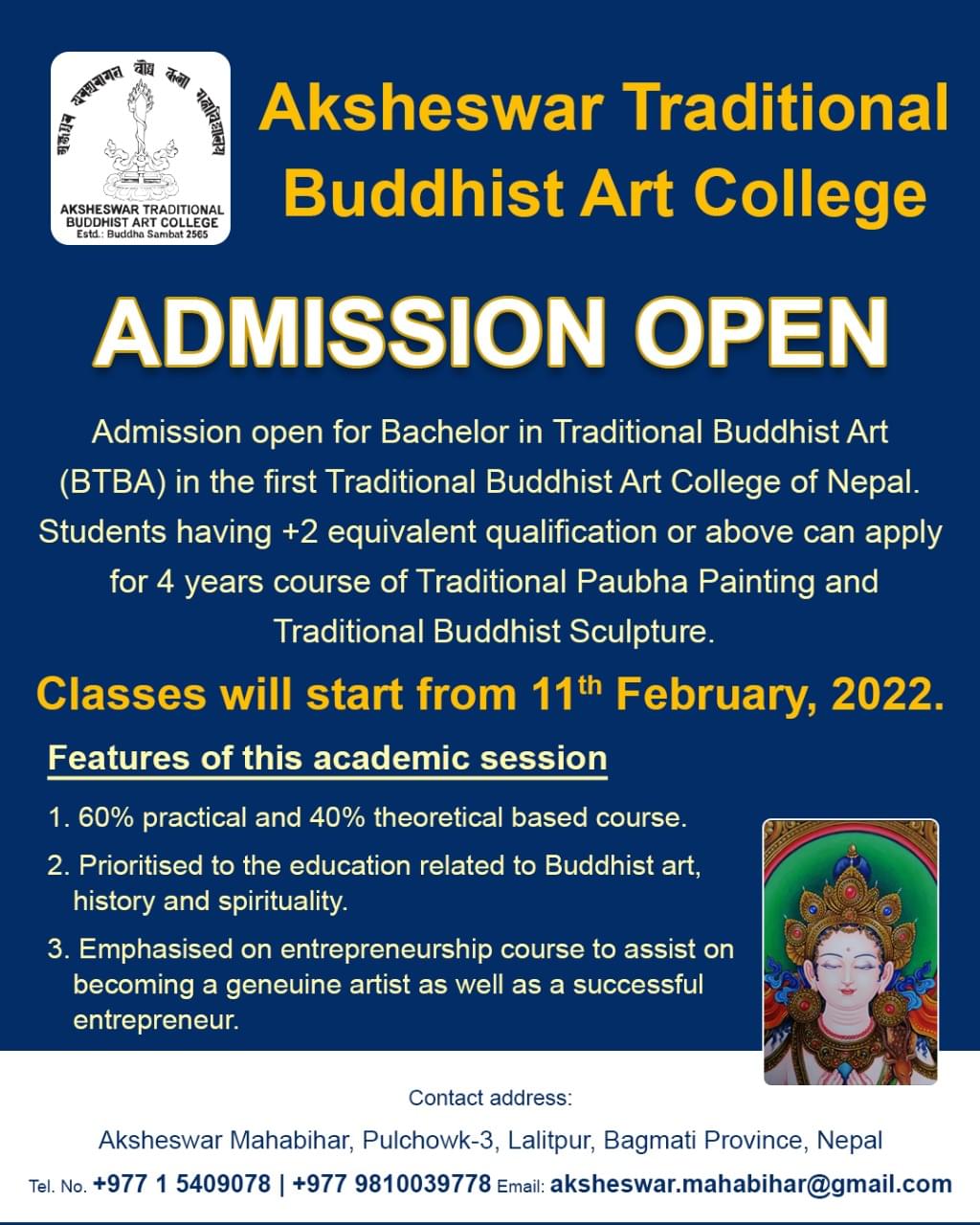 Admission open for BTBA